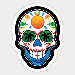 State of Florida Themed Sugar Skull Shirt for Men, Women, C Sticker